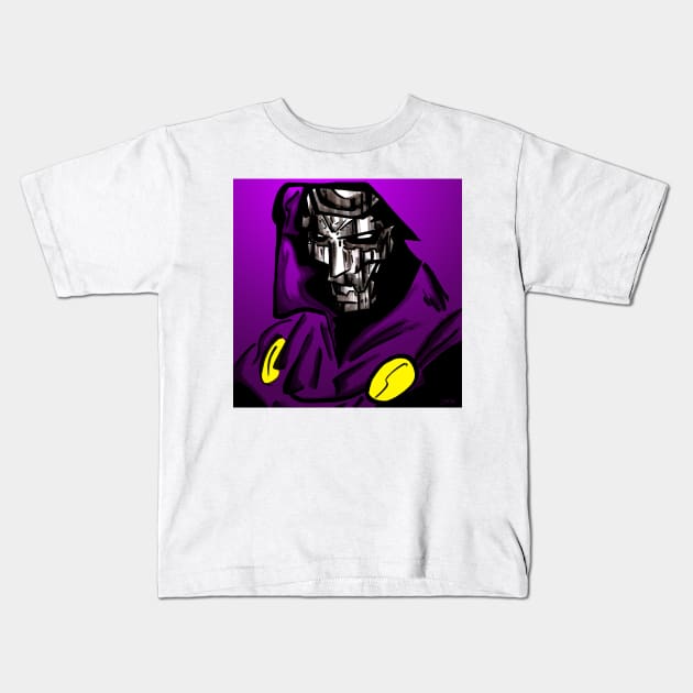 deep in sorcerer doctor doom in multiverse Kids T-Shirt by jorge_lebeau